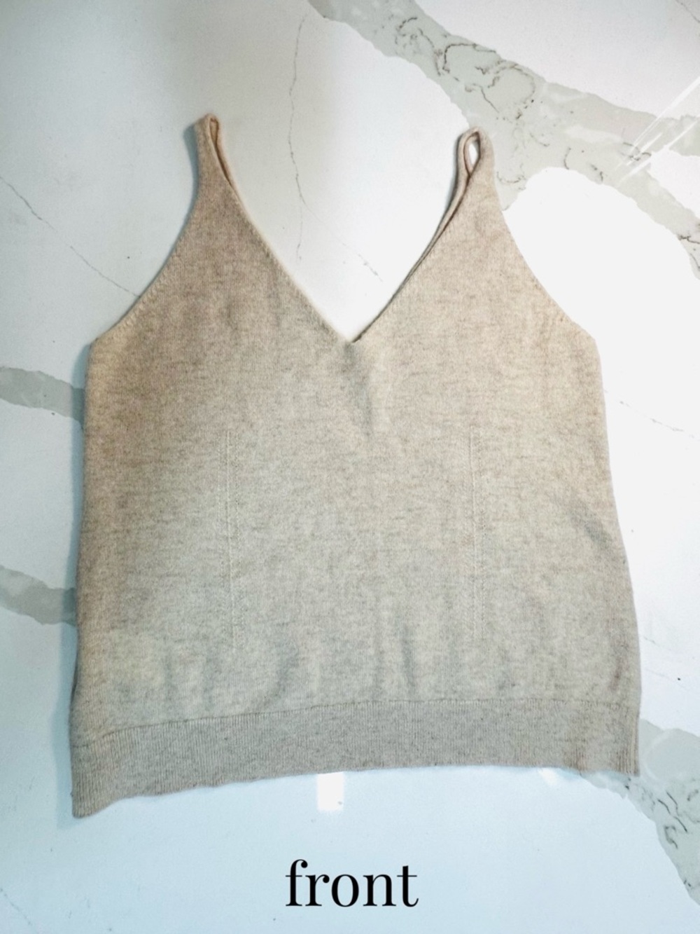 Club Monaco 100% Cashmere Tank Oat Color size L - Picture 4 of 9